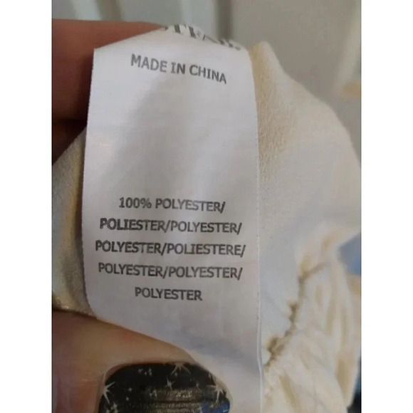 Just Fab Pants Pale Yellow Wide Leg Paperbag Elastic Waist Belt Sz M - Picture 9 of 10